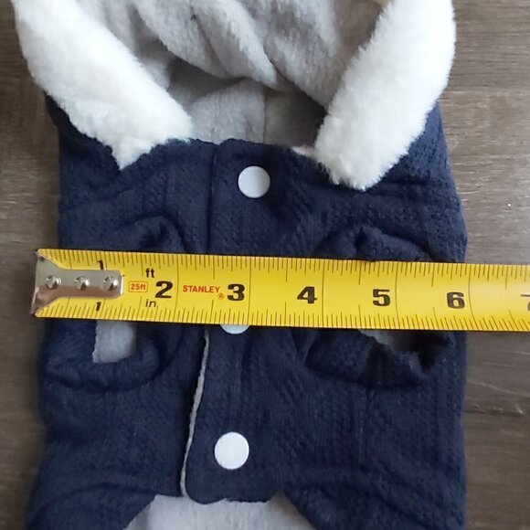 TRADEMARK Baby Dark Blue Cable Knit Fleece Lined Winter Dog Sweater Vest-Size XS - Picture 6 of 7